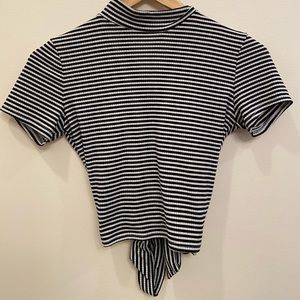 Striped crop top - open back